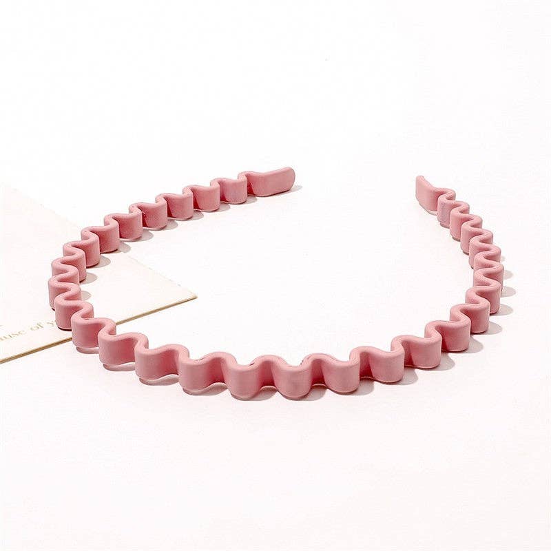 Solid Color Waves Plastic Thin Headband