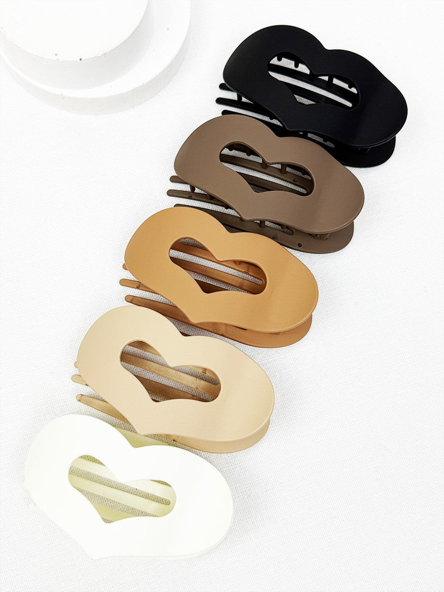 Matte Heart Flat Clips