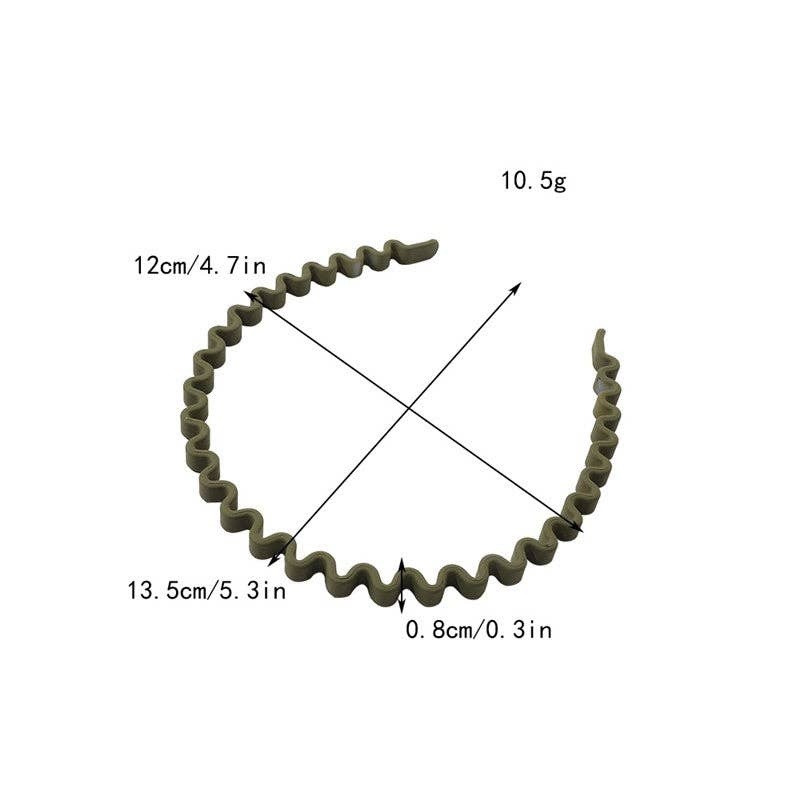 Solid Color Waves Plastic Thin Headband