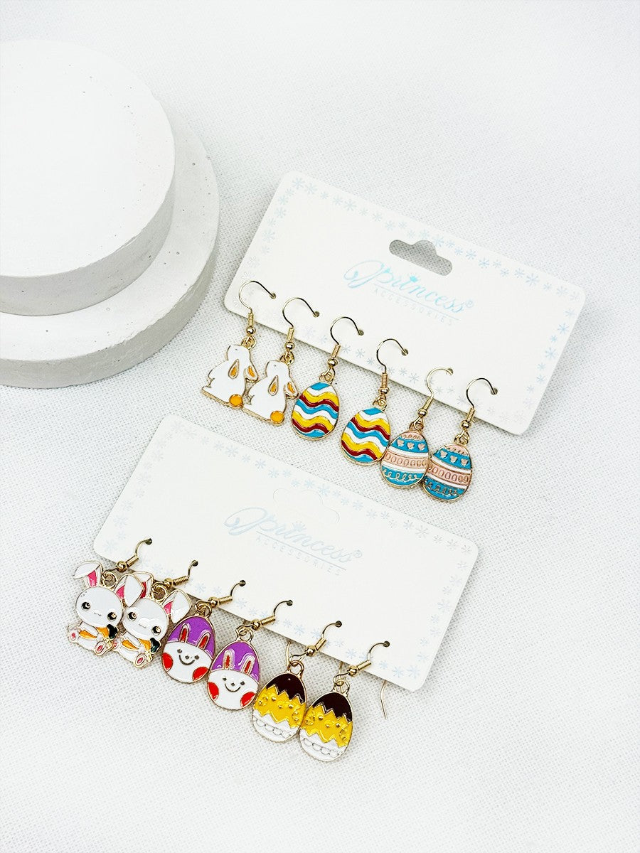 Easter Egg Dangle Earrings Set