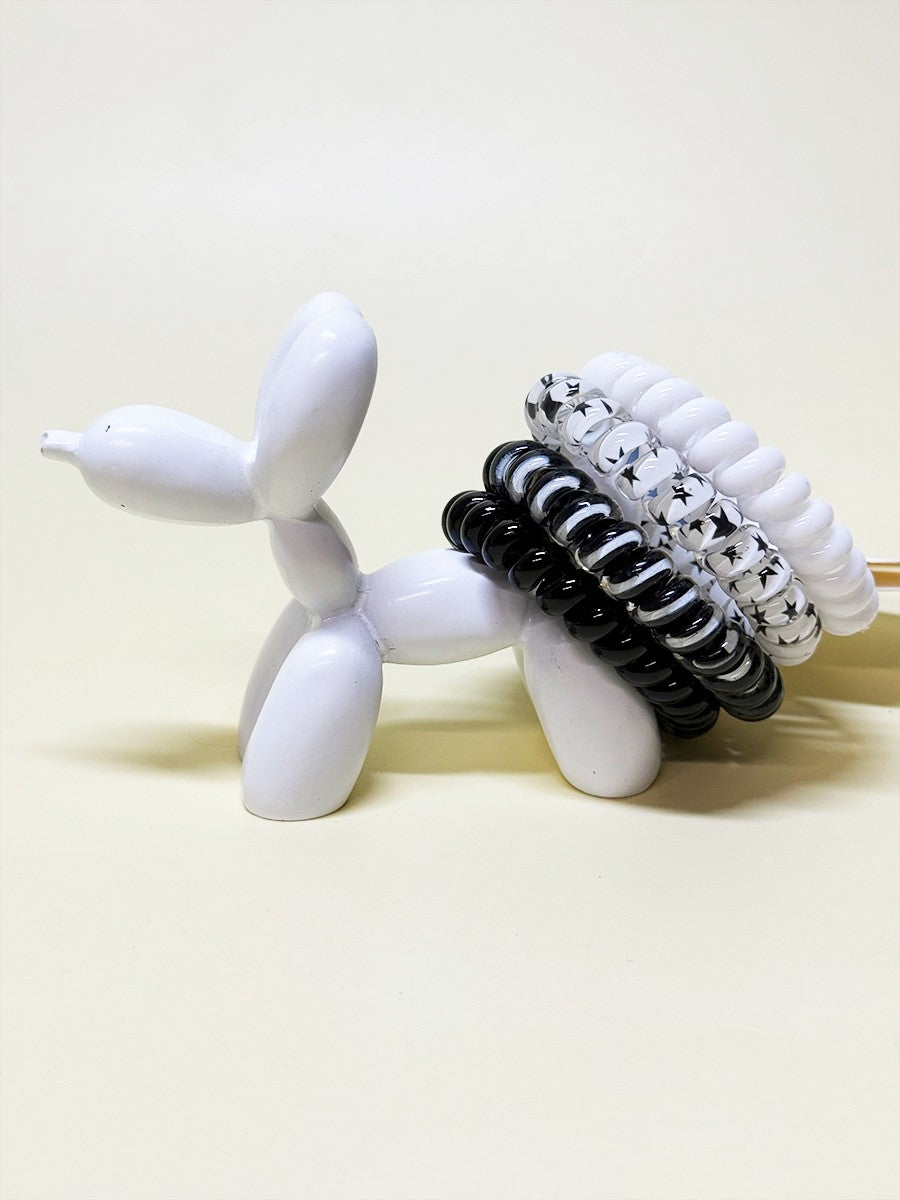 Black Multi Spiral Hair Ties
