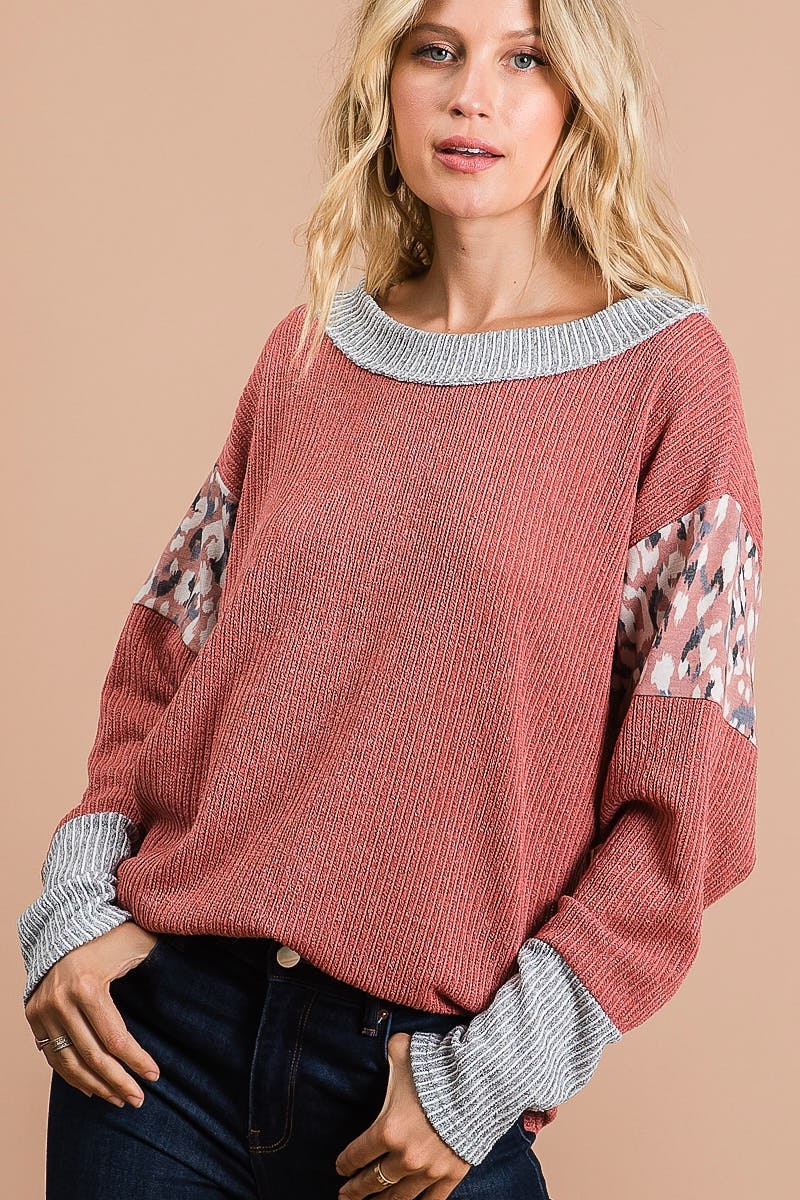 Mauve Leopard Sweater Block