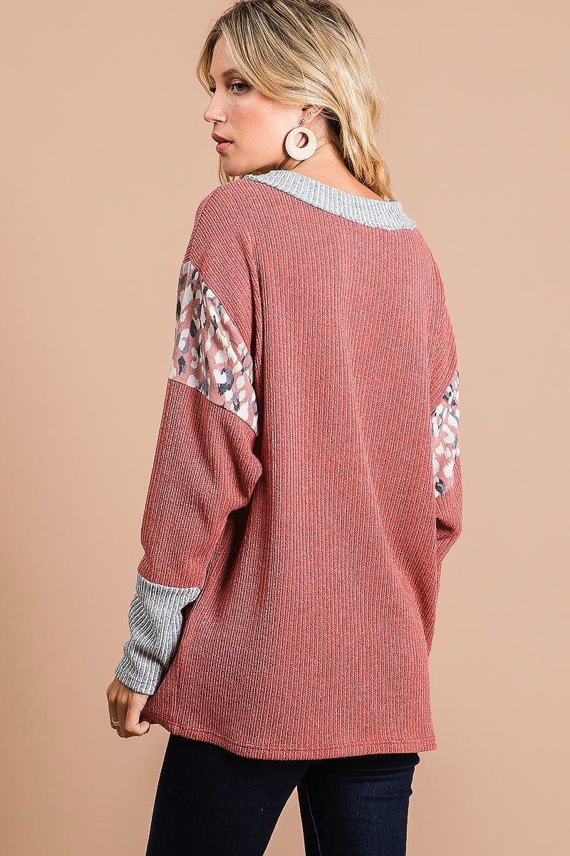 Mauve Leopard Sweater Block