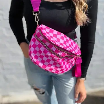 Checker Crossbody Sling Bag