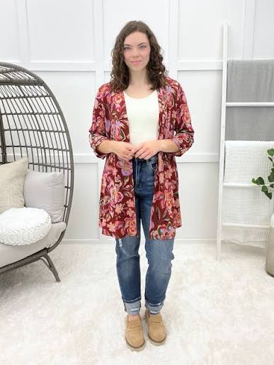 Dear Scarlett Wine Cardigan