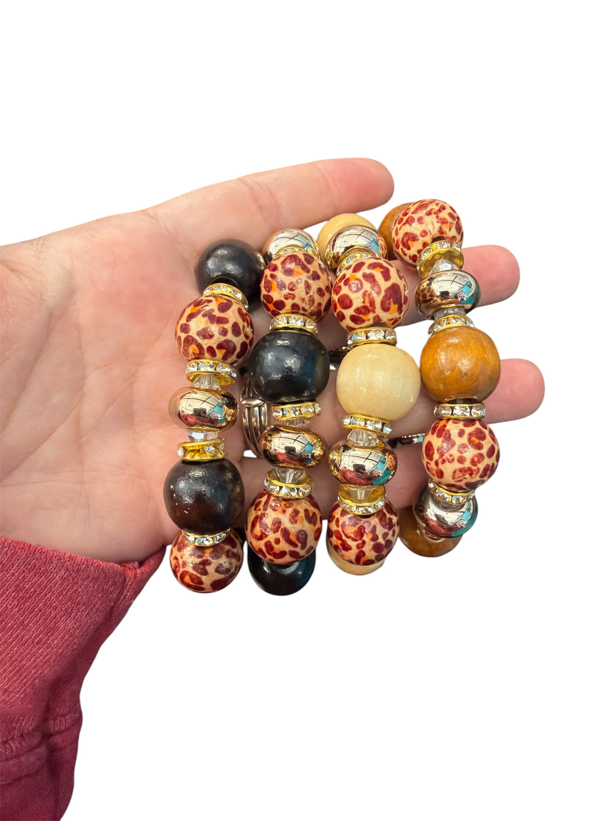 Wood Animal Stretchy Bracelet