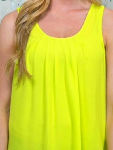 Dear Scarlett Yellow Pleated Tank
