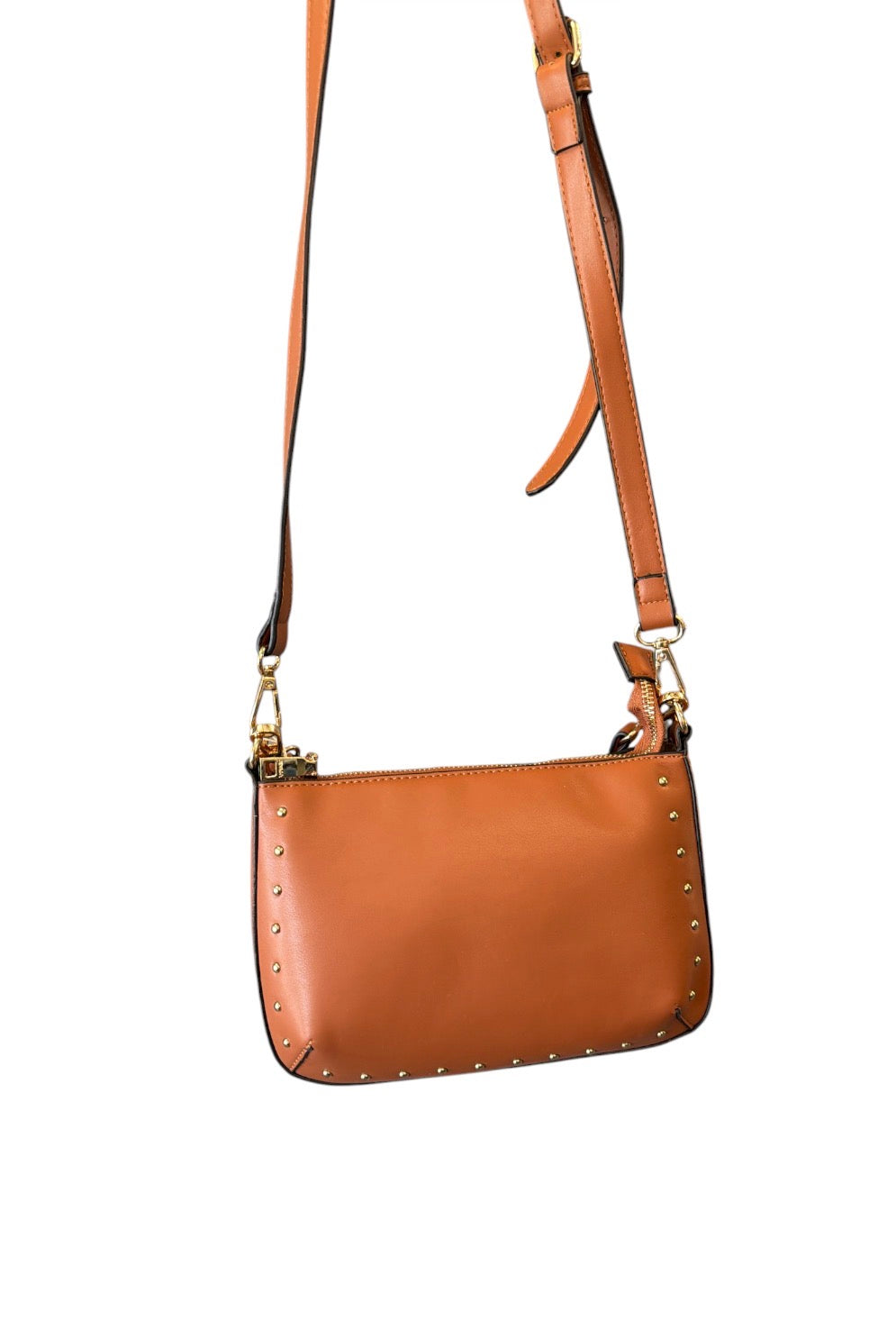 Jen and Co Brown Gold Stud Purse