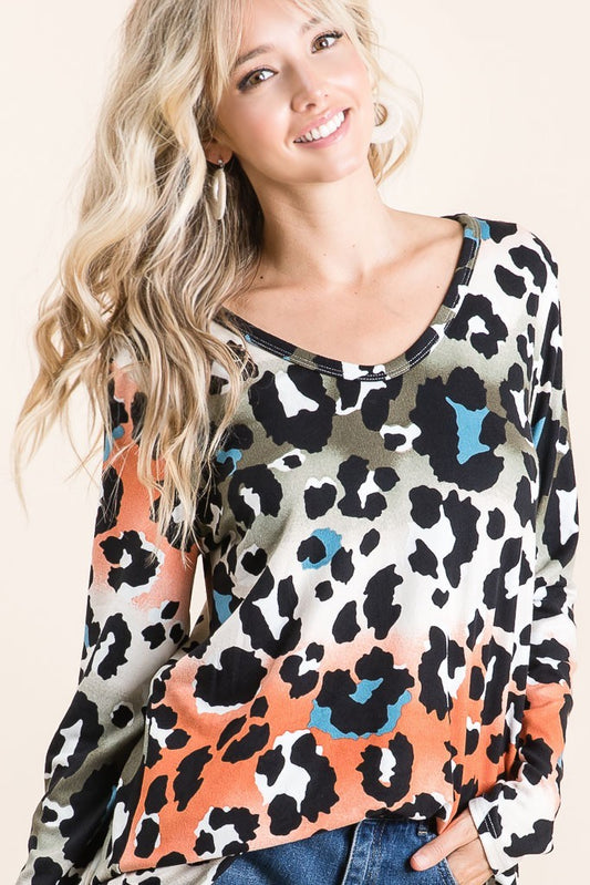 Leopard Print Colorful Top