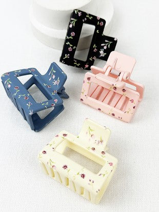 Matte Floral Pattern Hair Clip