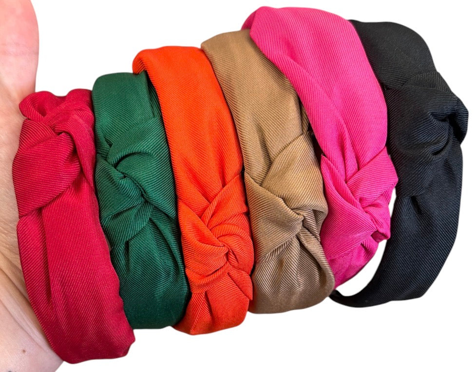 Solid Textured Top Knot Headband