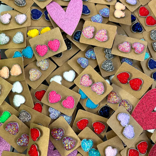 Wood Heart Earrings