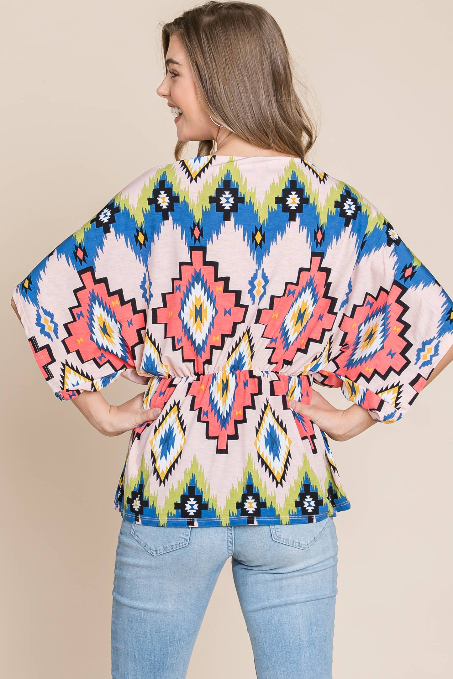 Tribal Multicolor Wrap Top