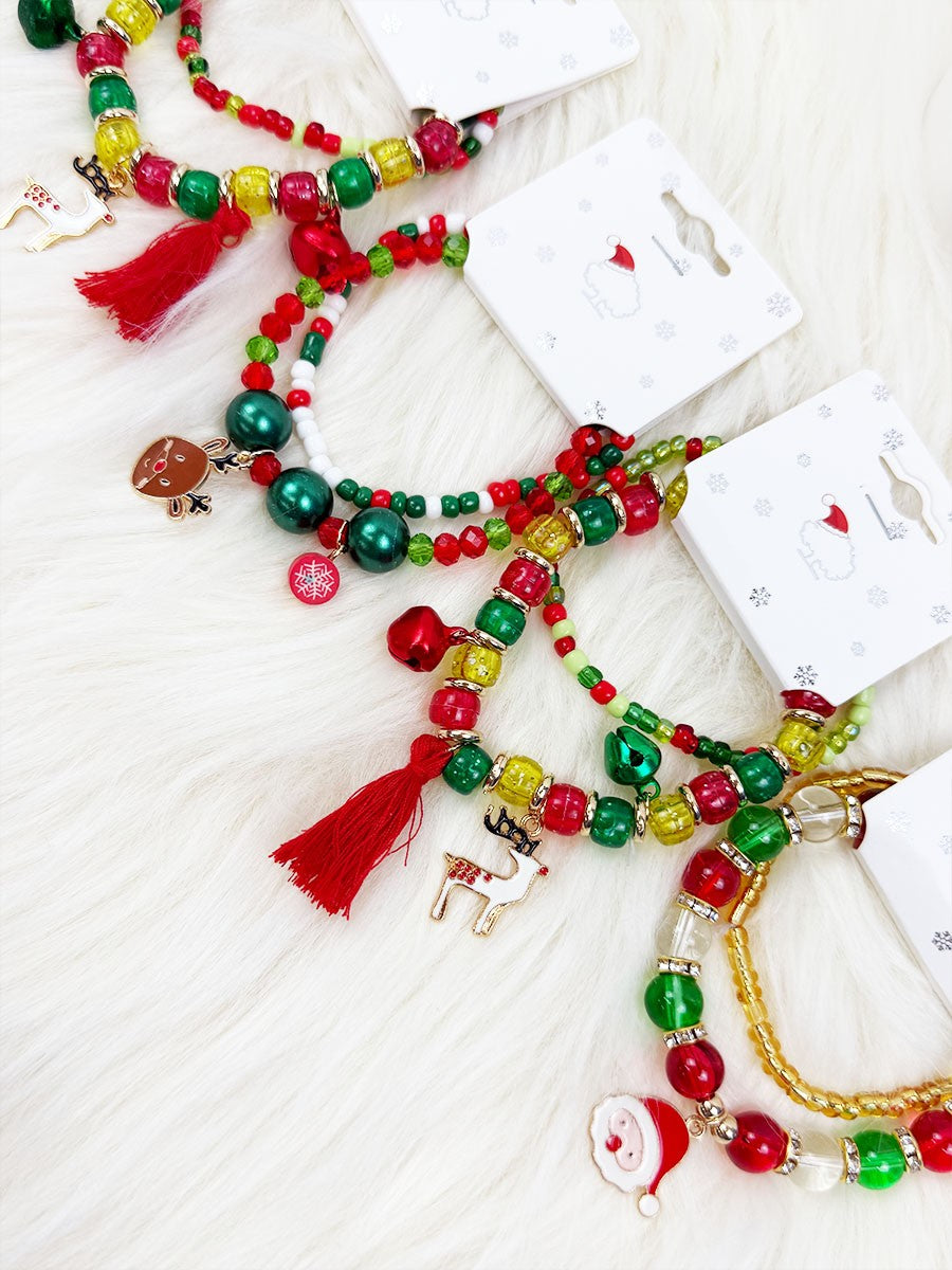 Christmas Theme Bracelet  w Charm And Tassel