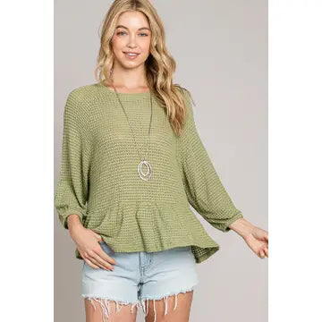 Bracelet Peplum Knit Top