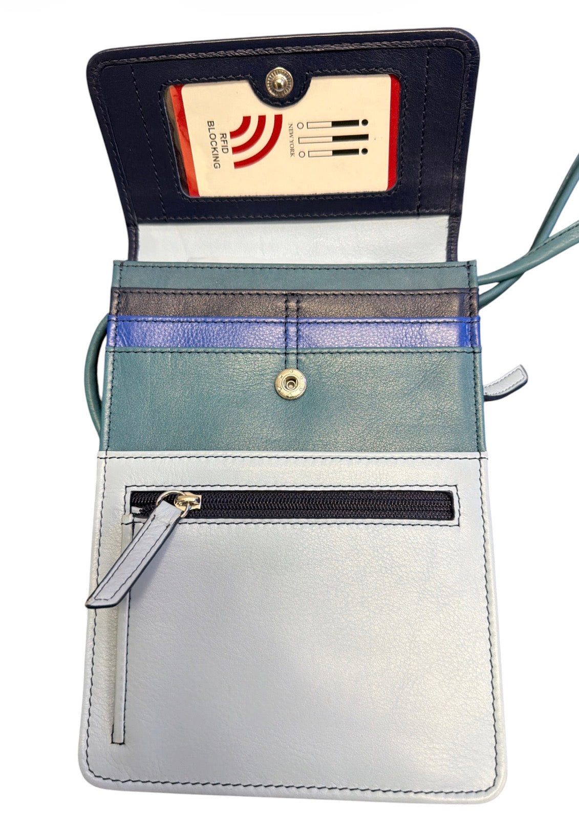 ILI Multi Pocket Genuine Leather Crossbody—RFID Blocking