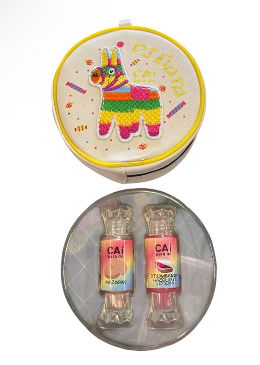 Piñata Pouch with Two Scented Lipglosses Inside