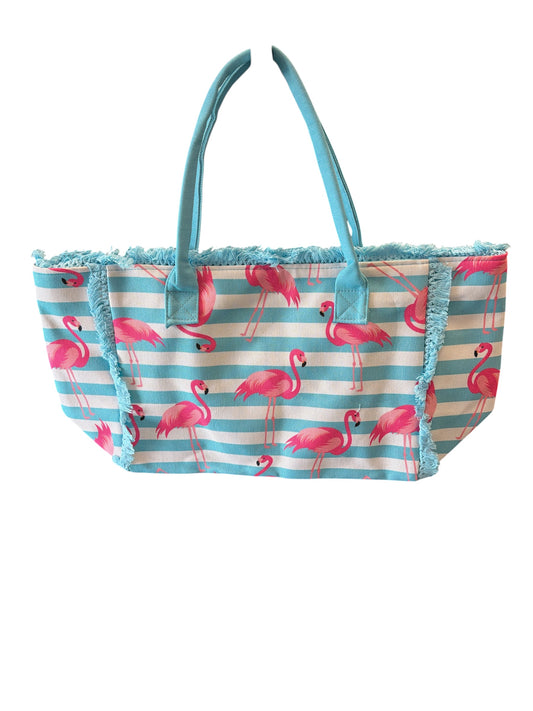 FLAMINGO FRINGE TOTE BAG