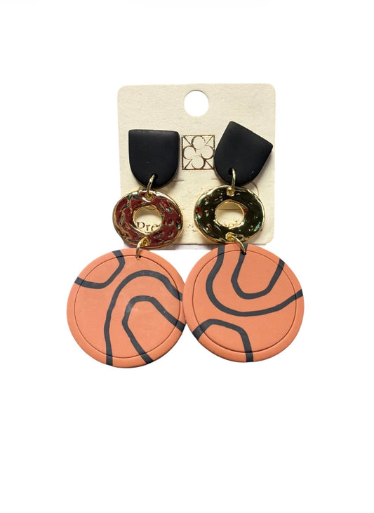 Clay Brown Black Earrings