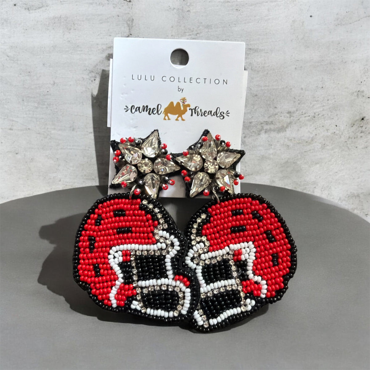 Beaded Football Earrings