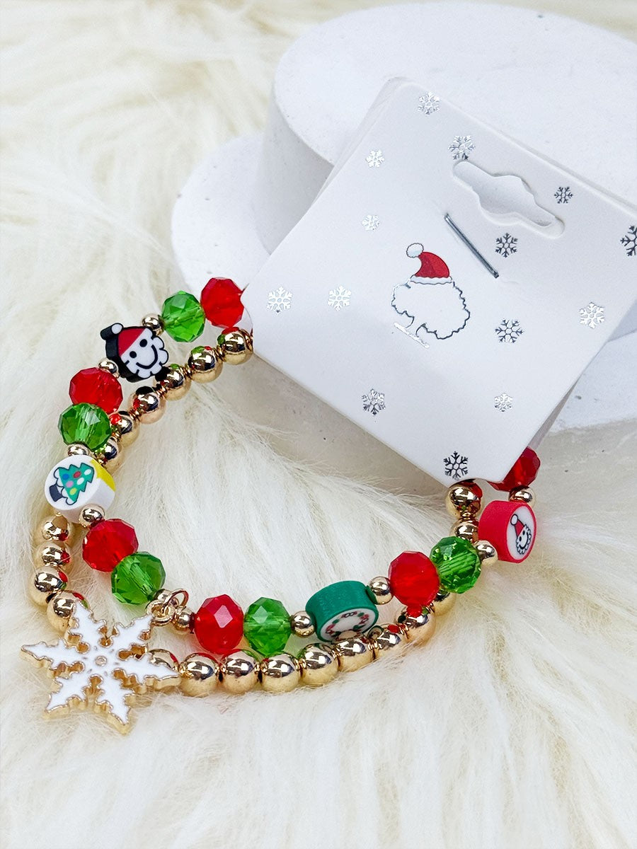 Christmas Theme Bracelet  w Charm And Tassel