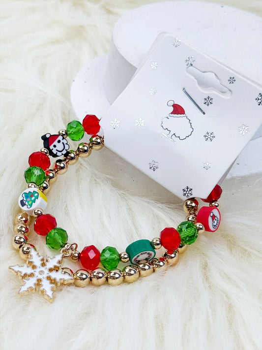 Christmas Theme Bracelet  w Charm And Tassel