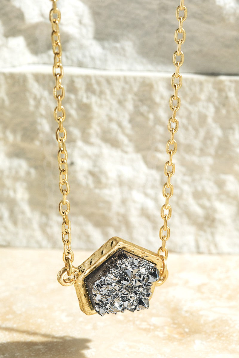 Faux Druzy Necklace