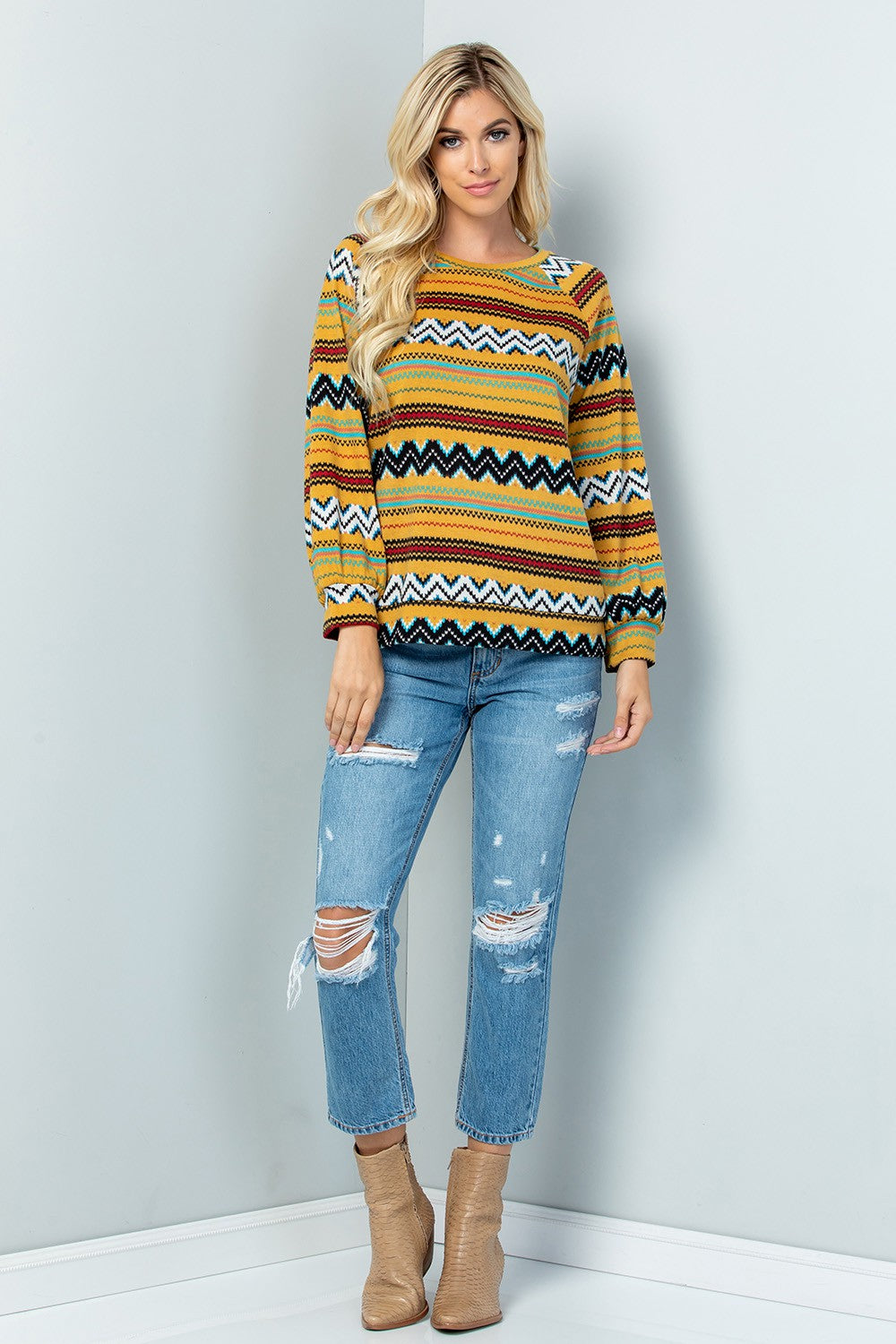 Colorful Aztec Print Top