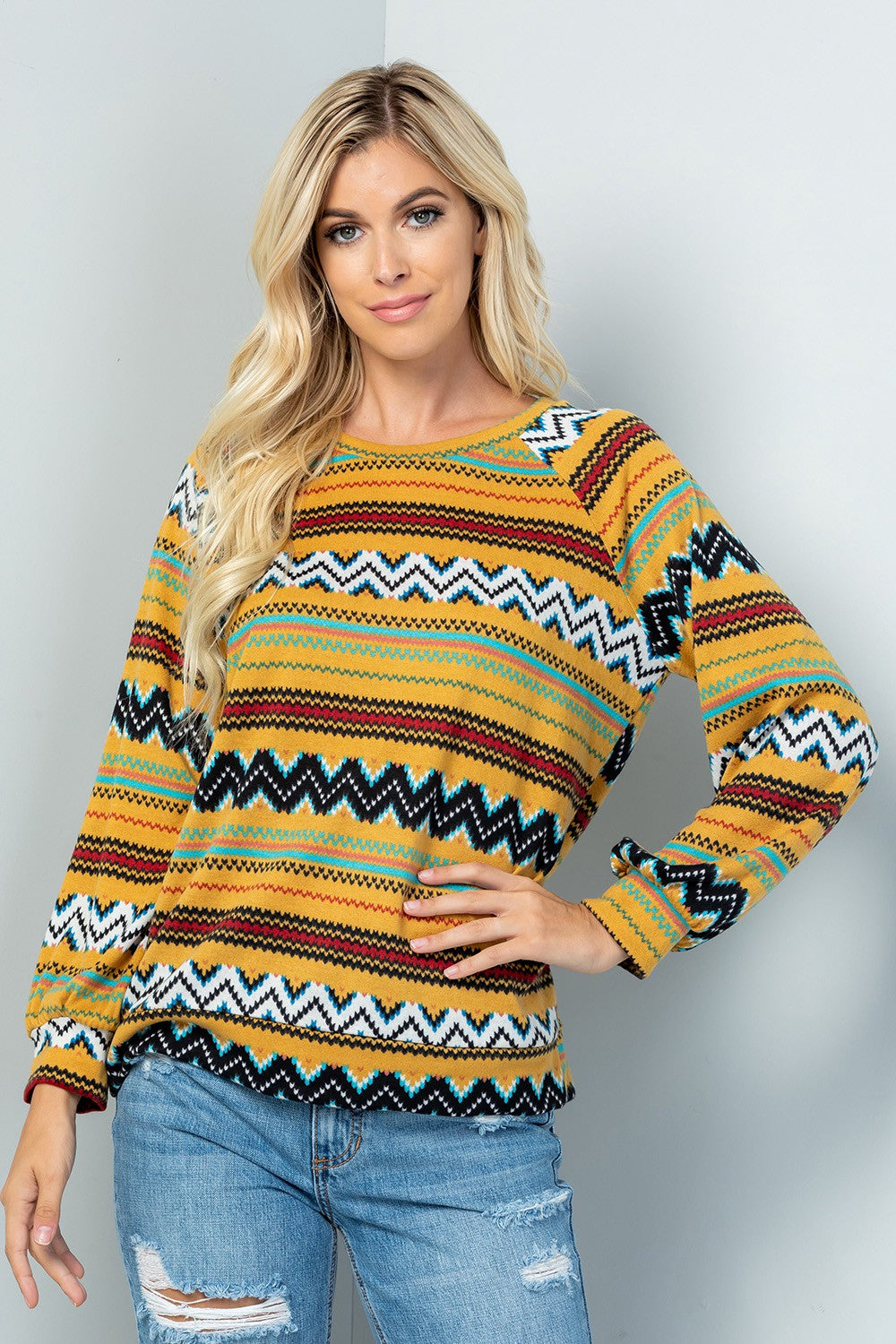 Colorful Aztec Print Top