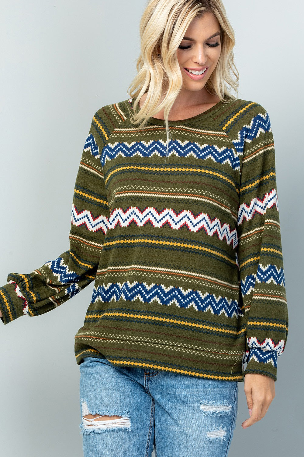 Colorful Aztec Print Top