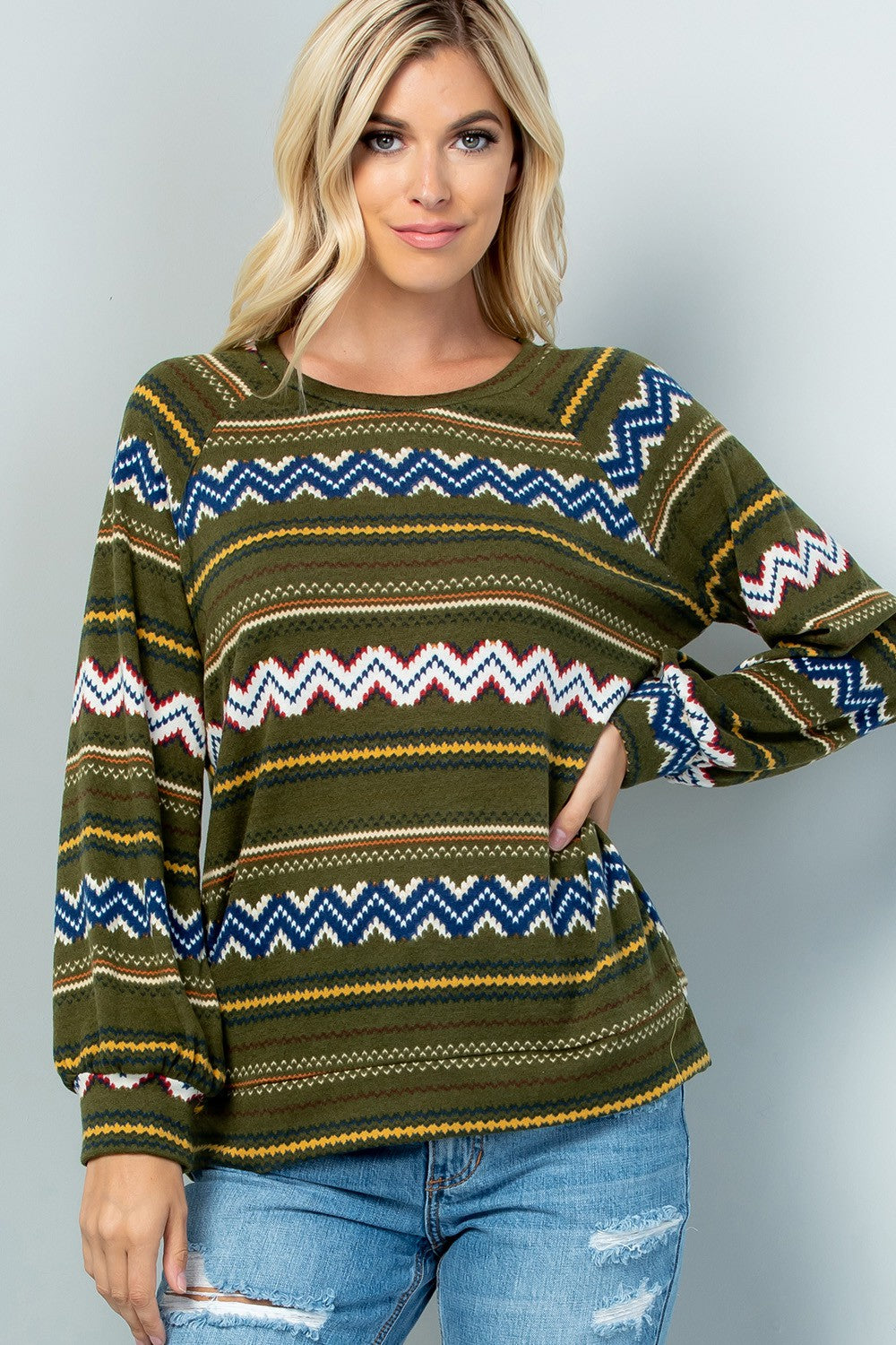 Colorful Aztec Print Top