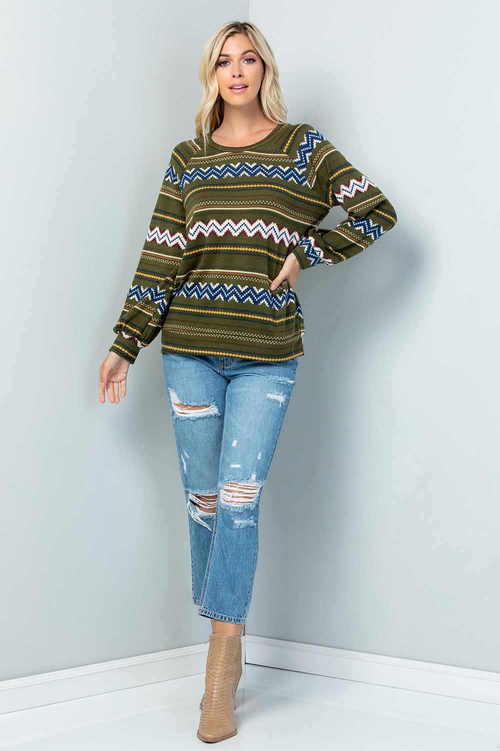 Colorful Aztec Print Top