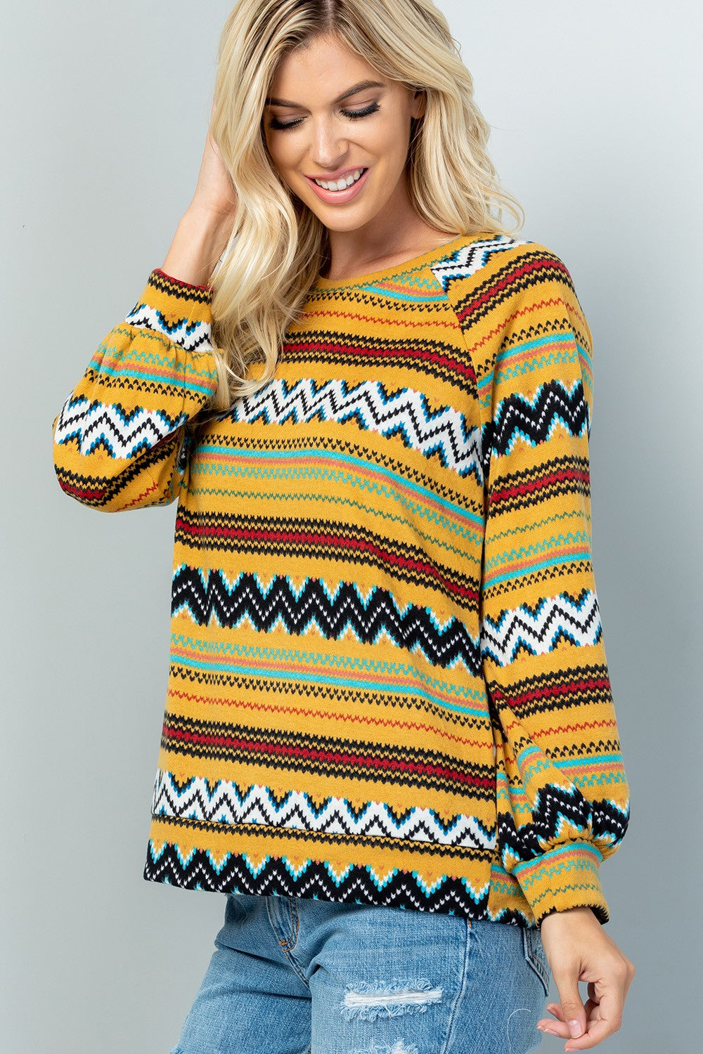 Colorful Aztec Print Top