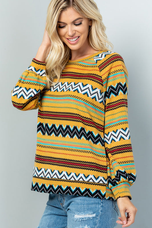 Colorful Aztec Print Top