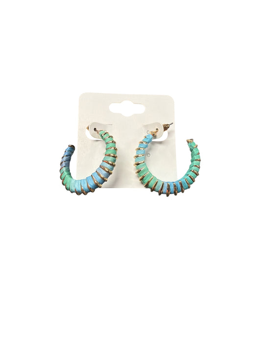 Teal and Blue Hoop Earring
