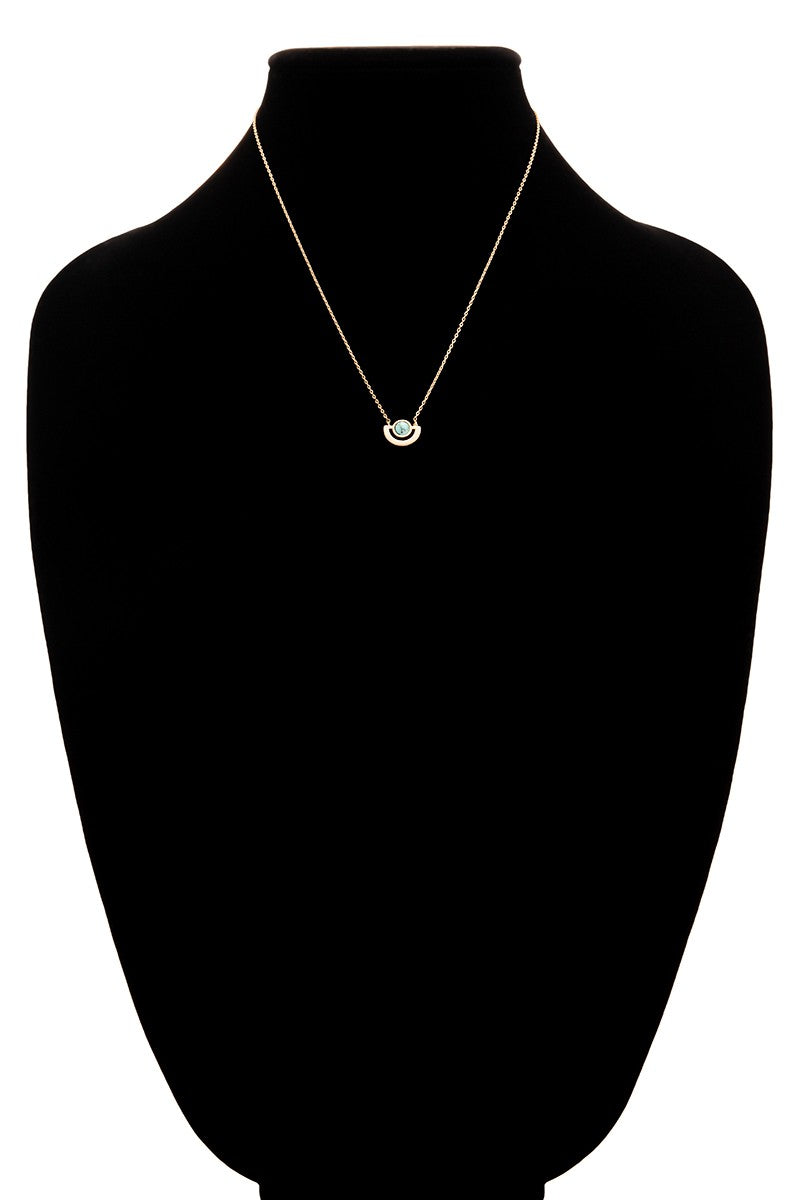 Round Natural Stone Necklace