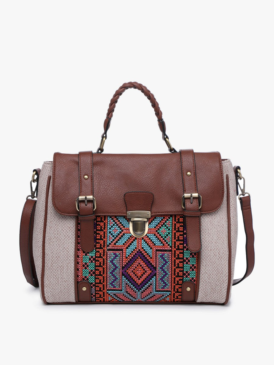 Harlow Embroidered Satchel
