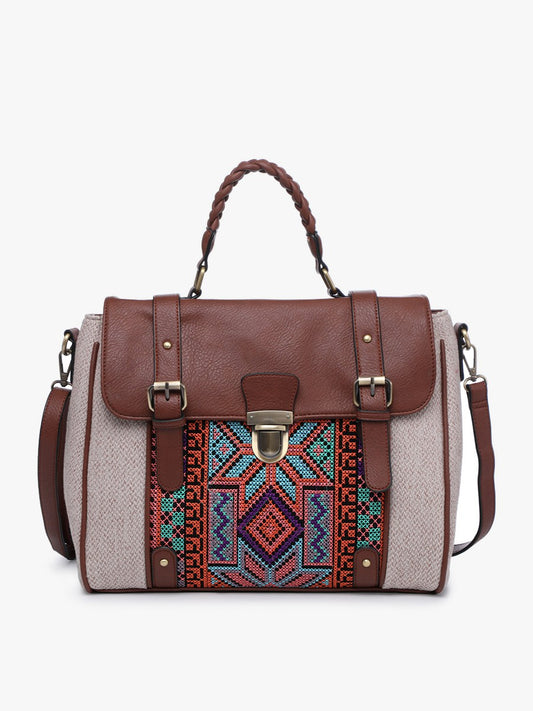 Harlow Embroidered Satchel