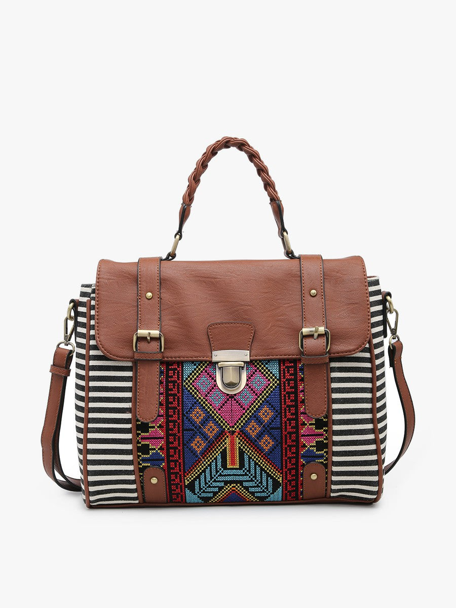 Harlow Embroidered Satchel