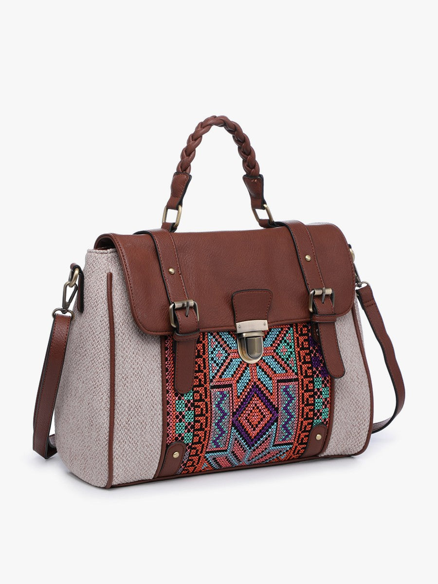Harlow Embroidered Satchel