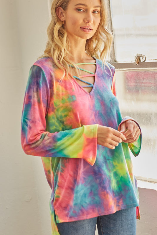 Tie-dye Hi-low Top