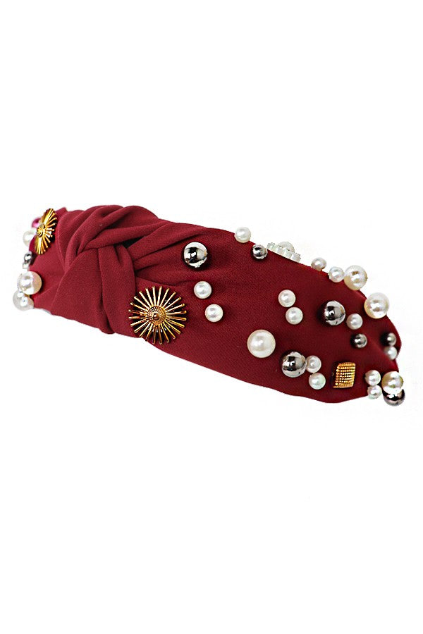 Embellished Front Knot Twist Shell Headbands