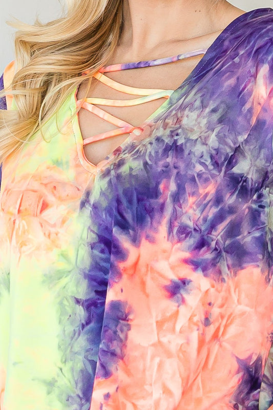 Tie Dye Crisscrossed Top