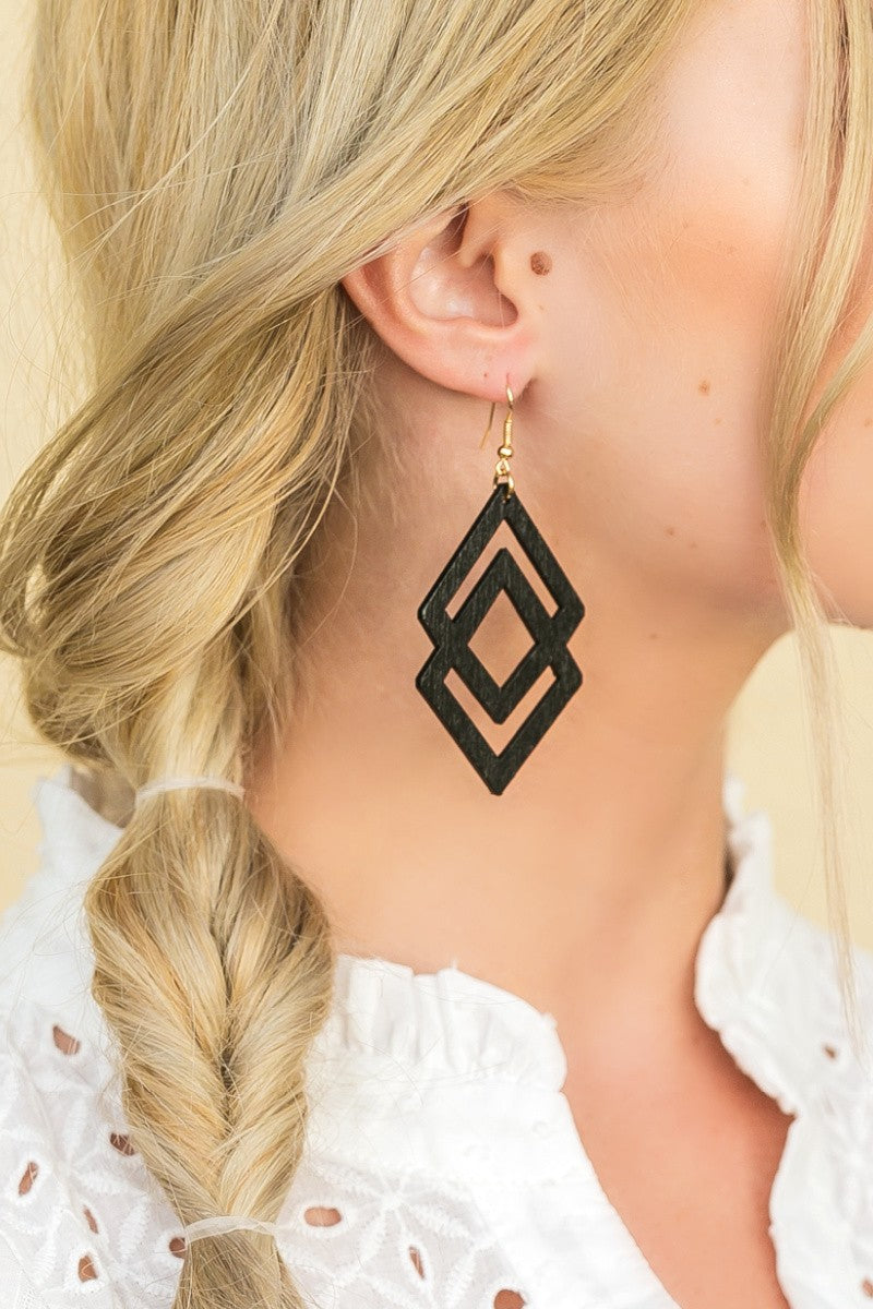 Black Wooden Earrings