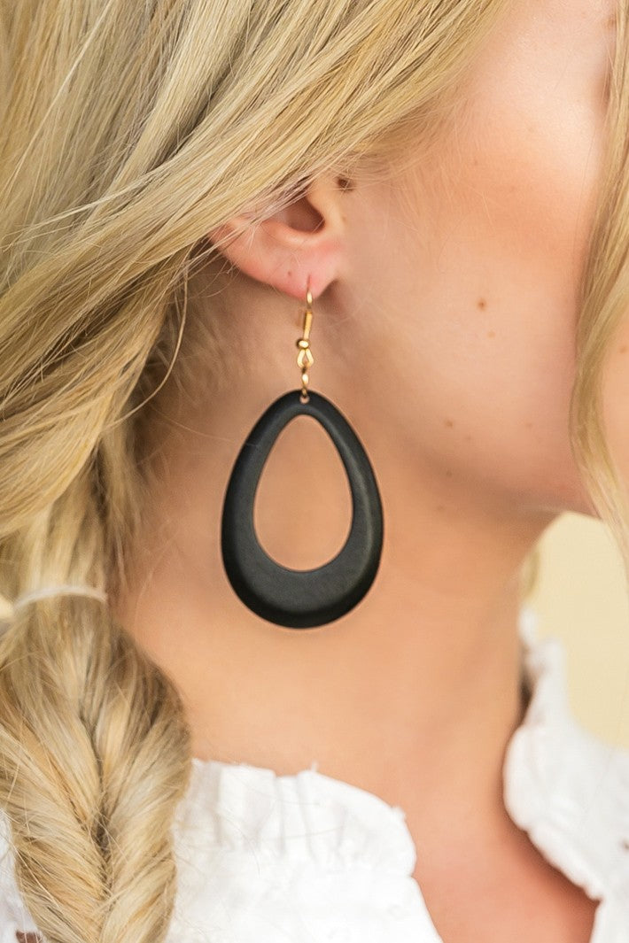 Black Wooden Earrings