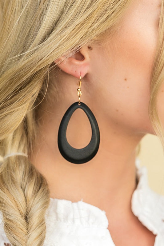 Black Wooden Earrings