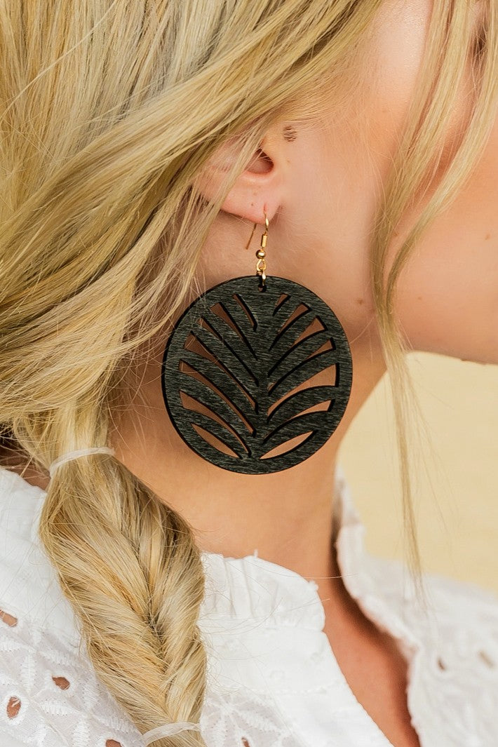 Black Wooden Earrings