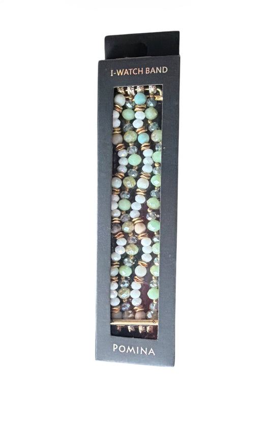 Watchband - Beaded Green Gold 38mm