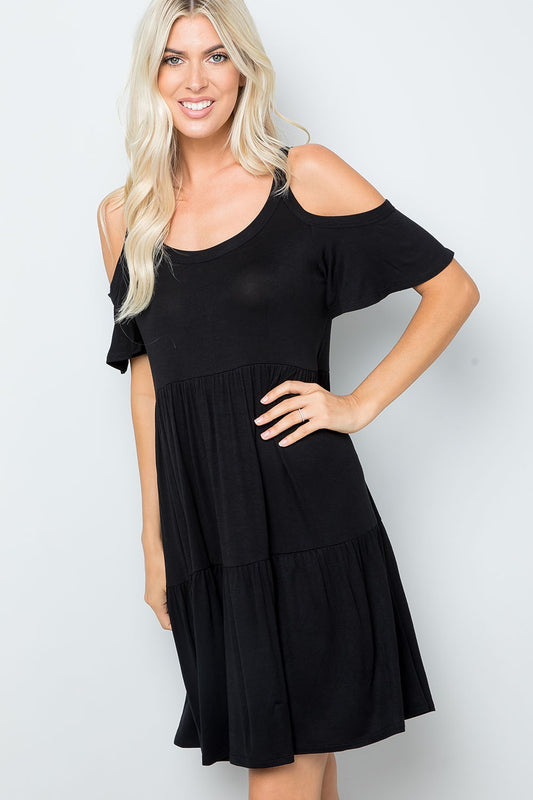 Colder Shoulder Babydoll Dress