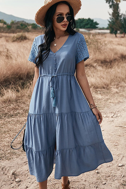 Blue Eyelet Dress